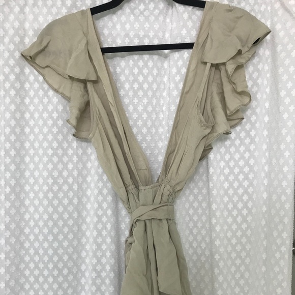 ASOS Beach Playsuit with Frill Shoulder and Tie - Picture 7 of 7